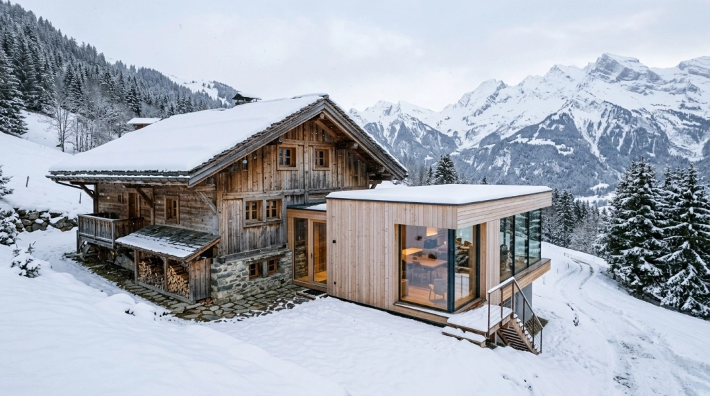 Agrandir son chalet en station alpine : extension, surélévation et aménagement des combles en Savoie